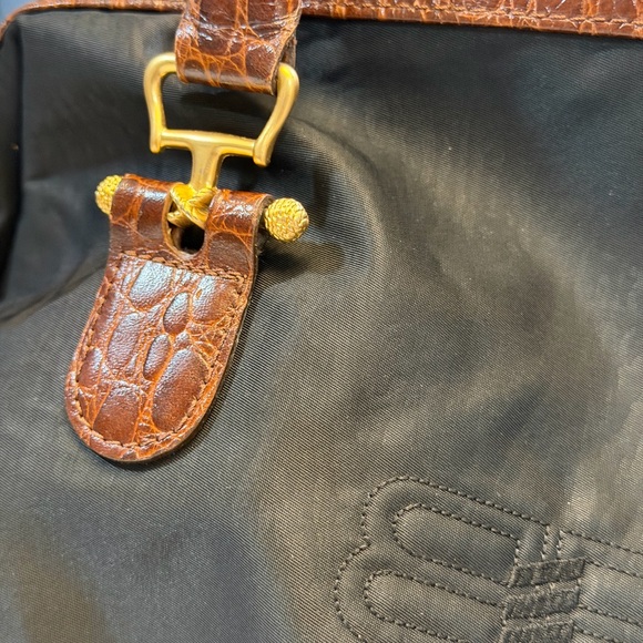 Balenciaga Black Boston Bag Croc accents with Gold hardware vintage 40cm - Picture 5 of 10